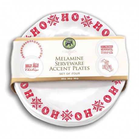 Ho Ho Ho Melamine Accent Plate Set