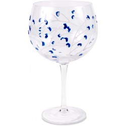 Blue Sprouts - 24 oz Hand Decorated Glass