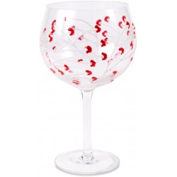 Red Sprouts - 24 oz Hand Decorated Glass