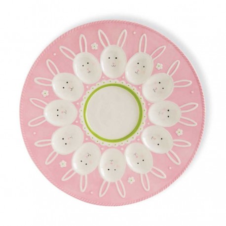 12 Inch Pink Bunny Egg Plate