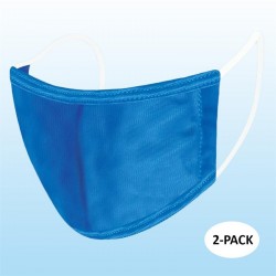 Blue Protective Reusable Face Mask Blank 2 Layers Cloth Mask (Pack of 2)