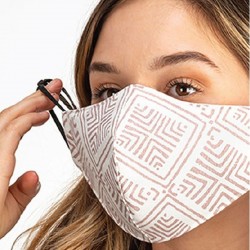 Arianna Tan Square Pattern Face Mask