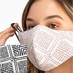 Arianna Black Square Pattern Face Mask