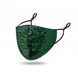Green Sequin Face Mask