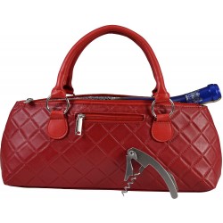 Red Quilted Wine Clutch