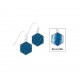 Navajo Blue Rhodium Hexagon Reversible Earrings