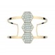 Linen 14K Gold Hexagon Cuff Bracelet