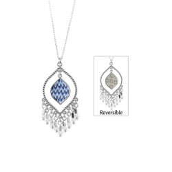 Porcelain Blue Silver Chandelier Necklace