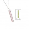 Pink Salt Silver Vertical Bar Necklace