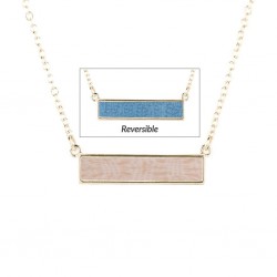 Bella Rosa Gold Reversible Bar Necklace