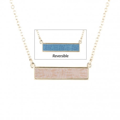Bella Rosa Gold Reversible Bar Necklace