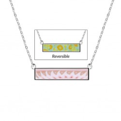 Pink Salt Silver Reversible Bar Necklace