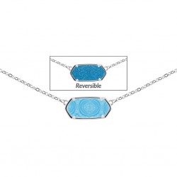 Seaside Blue Rhodium Short Chain Necklace
