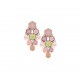 Pink Salt Gold Hexagon Chandelier Earrings