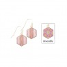Pink Salt 14K Gold Hexagon Reversible Earrings