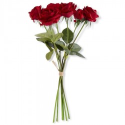 17” Red Real Touch Full Bloom Rose Bouquet	