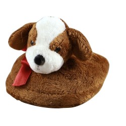 Plush Dog Coaster Brown