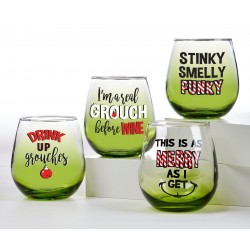 Grouch Stemless Wine Glasses Set Of 4