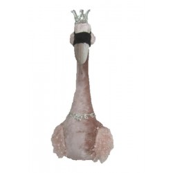 Small Blush Swan Head with Crown