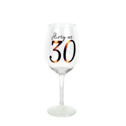 Flirty at 30 Wine Glass