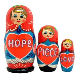 Hope Peace Love 3 Nest Doll