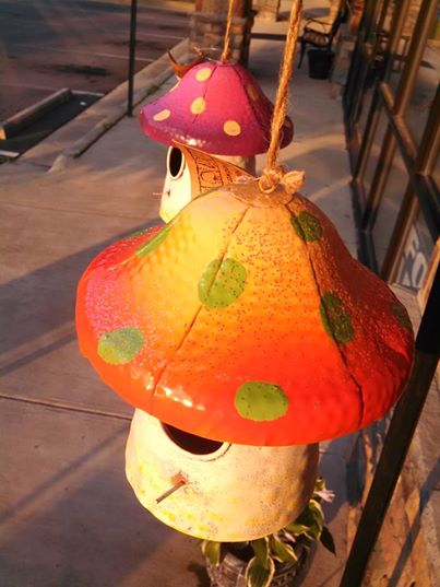 mushroom birdhouse